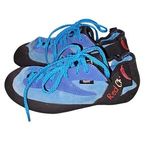 Red Chili Spirit Climbing Shoes Blue Lace Up Rock Bouldering‎ EU 40.5
